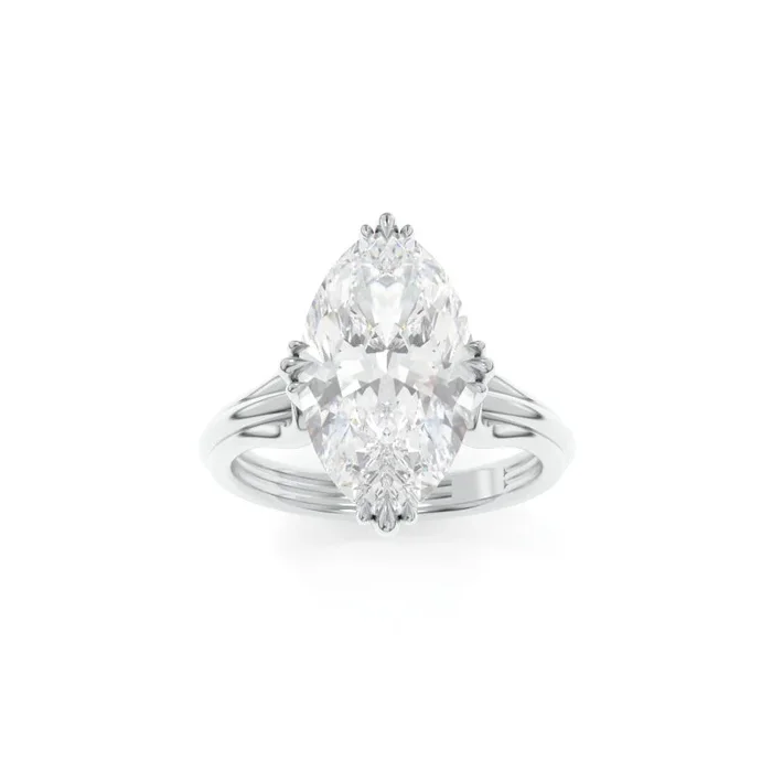 Edith Solitaire – 4.01ct E VVS2 Antique Moval Lab Grown Diamond