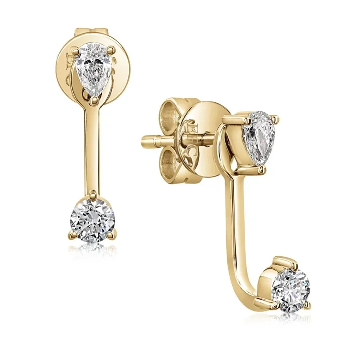 EF COLLECTION Mixed Shape Illusion Stud Earrings