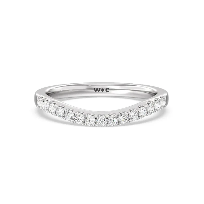 Elegance Split Shank Halo Diamond Wedding Band