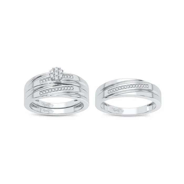 Elegant 14K 0.20CT Diamond Trio Set