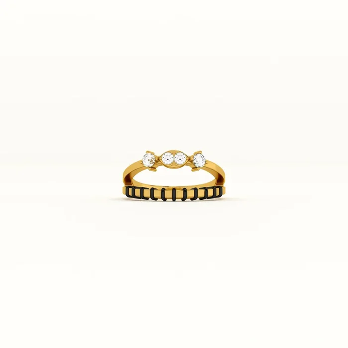 Elegant 925 Sterling Silver Mangalsutra Ring