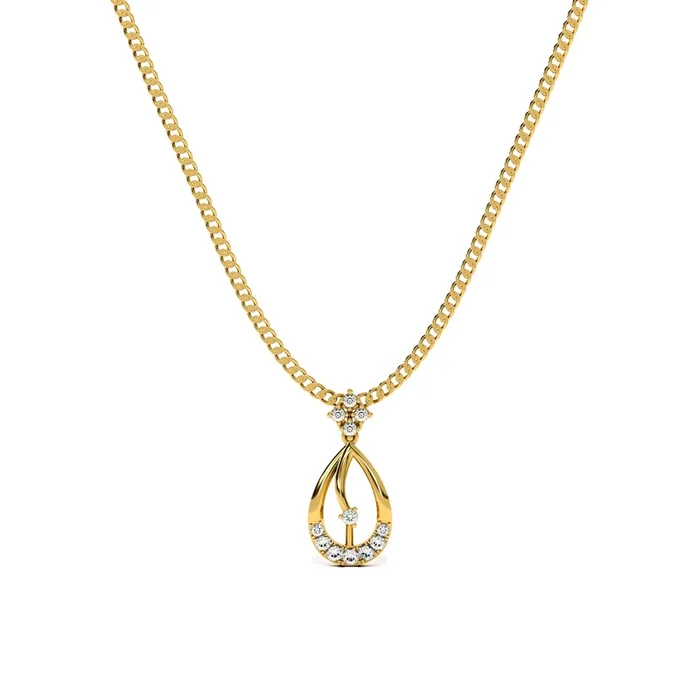 Elegant Waterdrop 9KT Gold Lab Grown Diamond Necklace