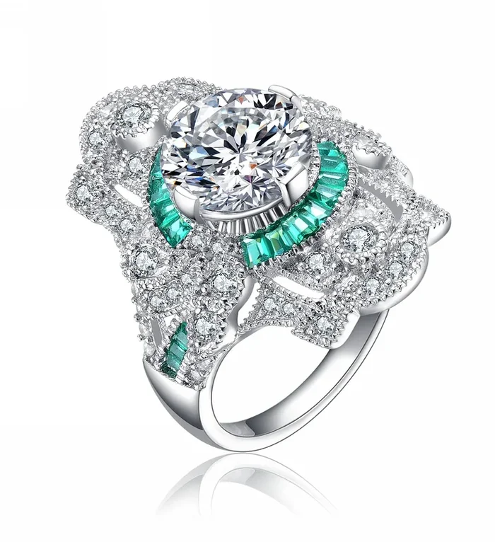 Elise Cocktail Baguette Gem Ring
