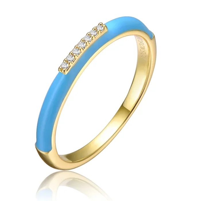 Elise Enamel Slim Stacking Band Ring
