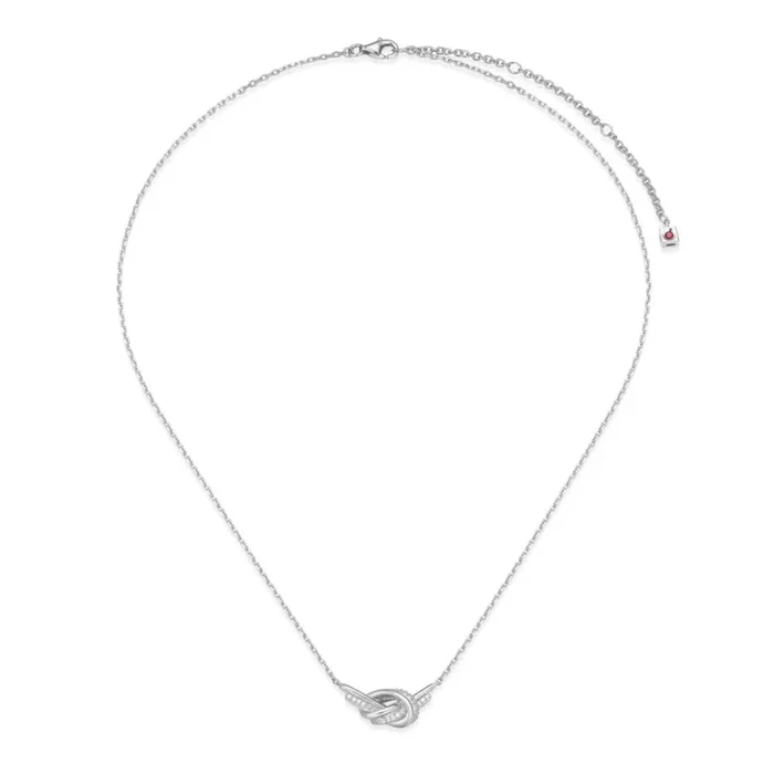 Elle Unity Collection Silver Knot Pendant Necklace