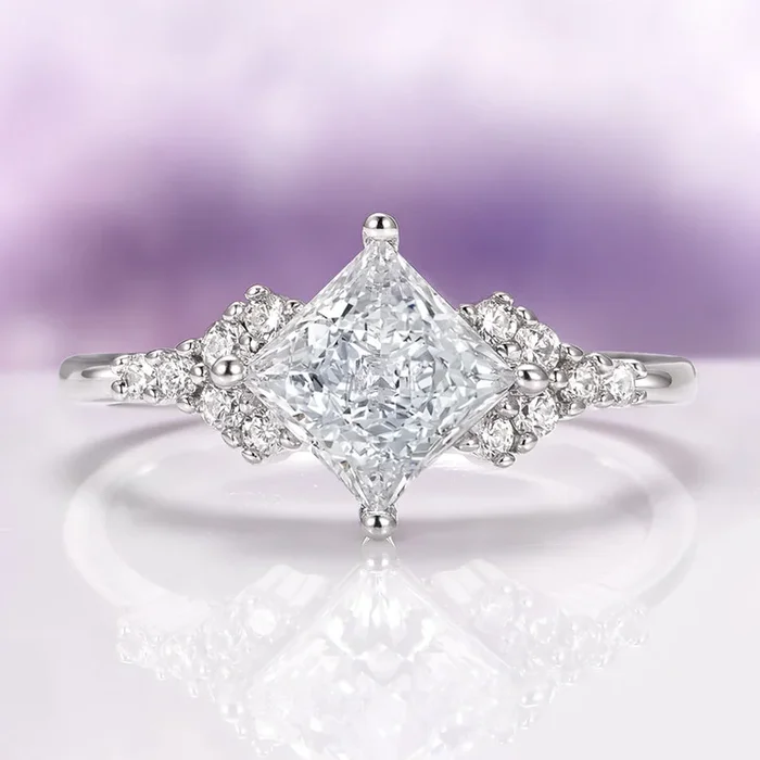 Ellie Simulated Diamond Engagement Ring in Sterling Silver