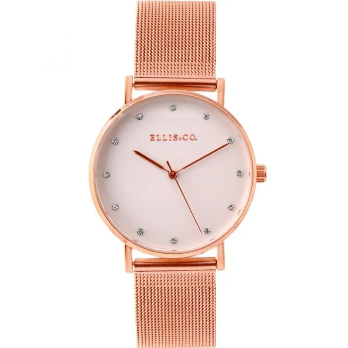 Ellis & Co ‘Broadway’ Rose Gold Tone Mesh Womens Watch