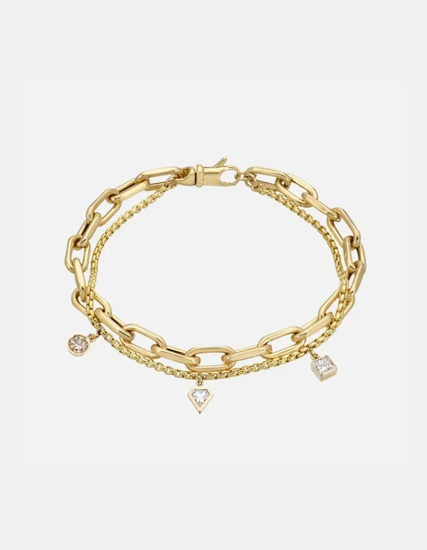 Elongated Link Double Bracelet