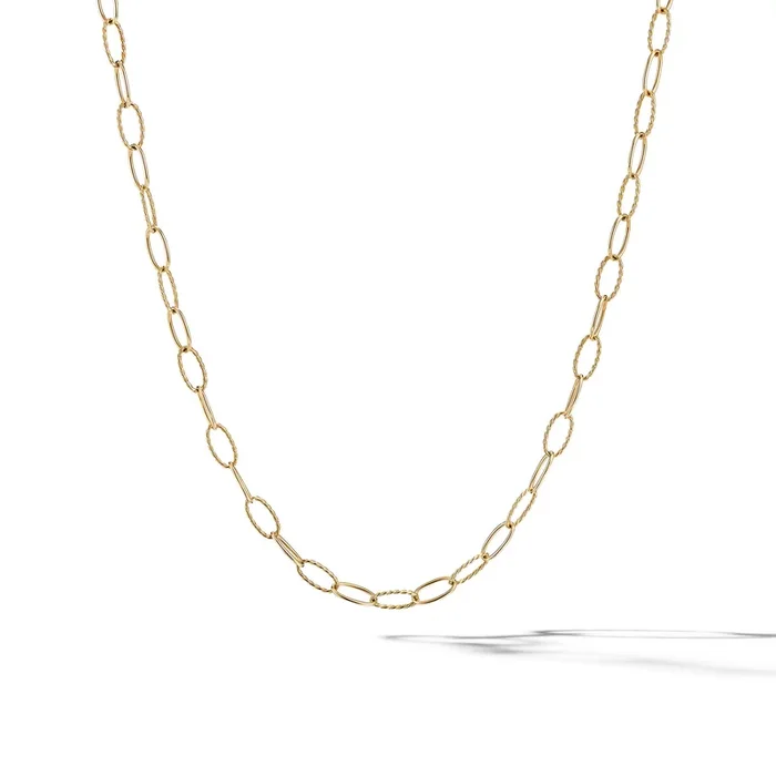 Elongated Oval Link Necklace in 18K Yellow Gold, 6mm