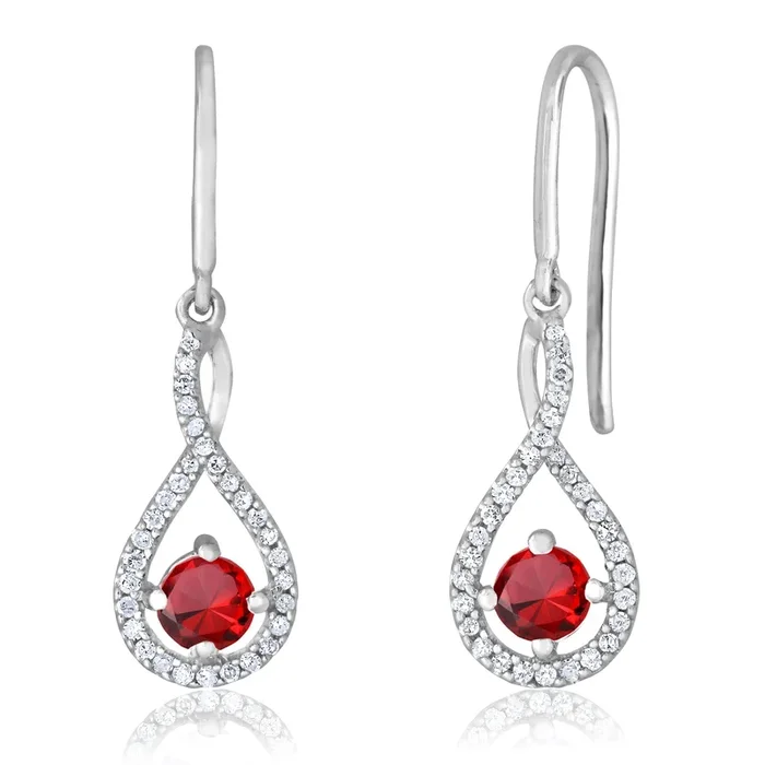 Emberdrop Garnet Twist Earrings