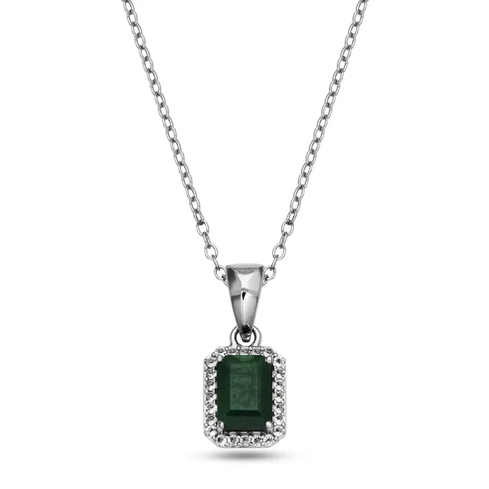 Emerald and White Topaz Pendant
