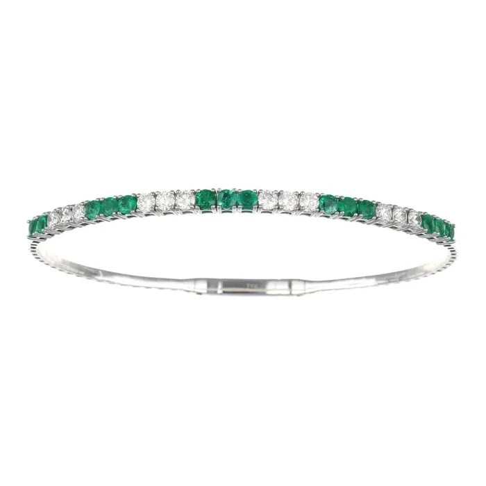 Emerald Bangle (Emerald 1.48 cts. White Diamond 1.31 cts. )