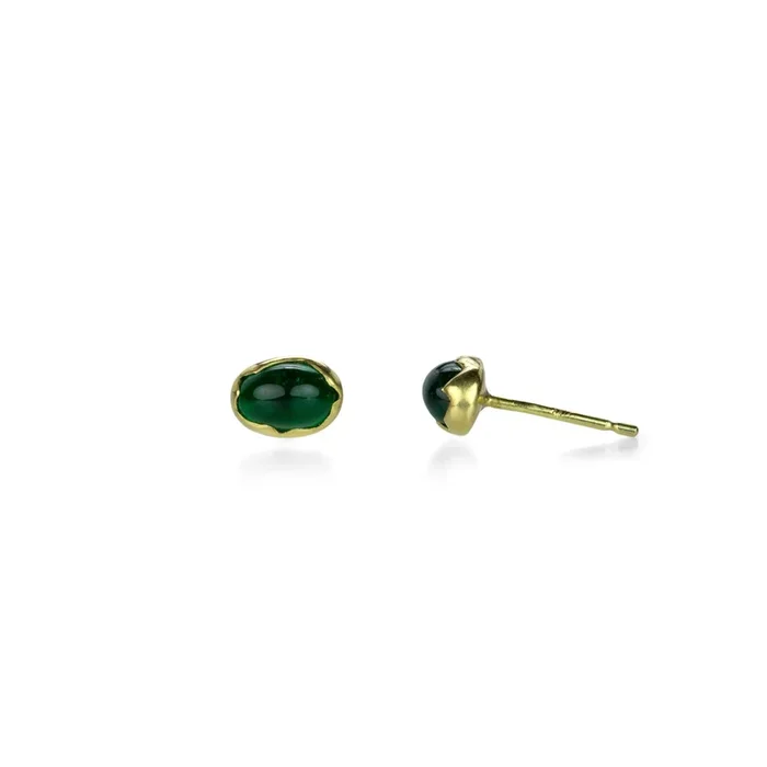 Emerald Cracked Egg Studs