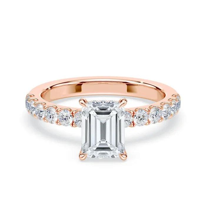 Emerald Cut Allover Diamond Medium Band Ring