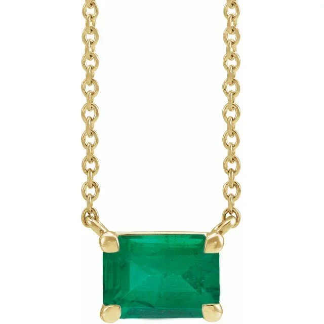 Emerald-cut Emerald Necklace