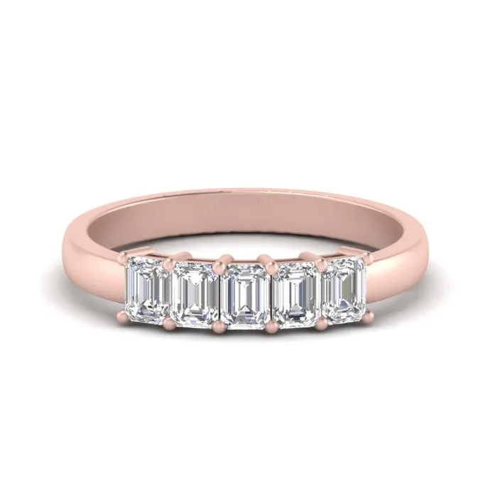 Emerald Cut Five Stone Diamond Anniversary Ring