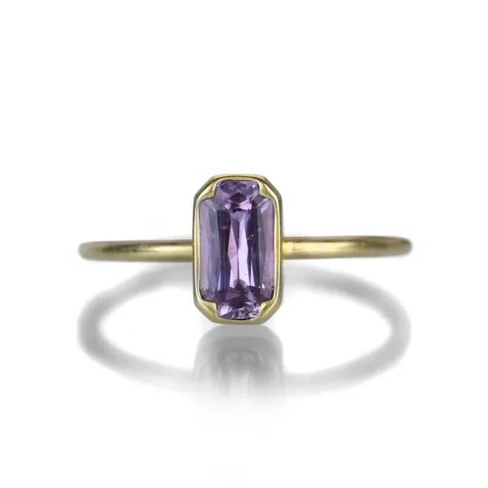 Emerald Cut Mauve Sapphire Ring