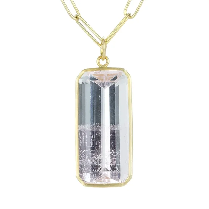 Emerald Cut Morganite Pendant (Pendant Only)