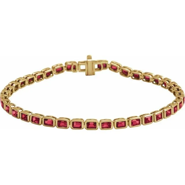 Emerald-cut Ruby Tennis Bracelet