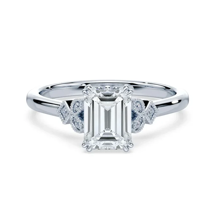 Emerald Cut Vintage Peekaboo Ring