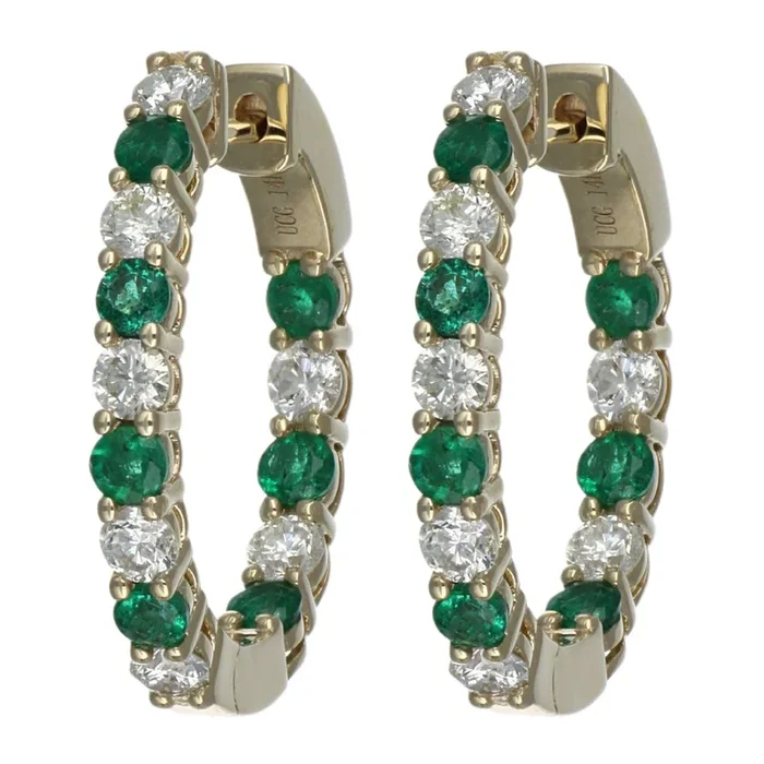 Emerald Earrings (Emerald 1.17 cts. White Diamond 1.23 cts.)