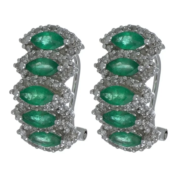 Emerald Earrings (Emerald 2.22 cts. White Diamond 0.88 cts.)
