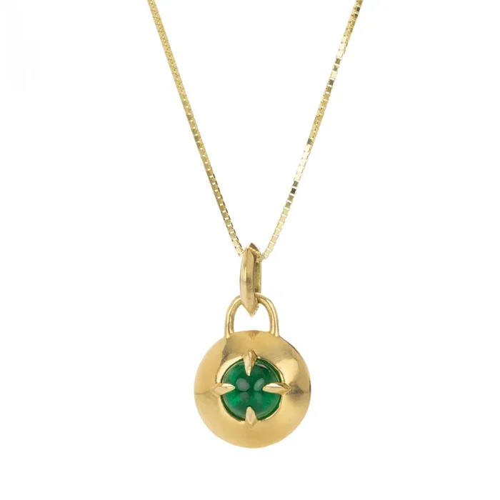 Emerald Jelly Bean Compass Pendant (Pendant Only)