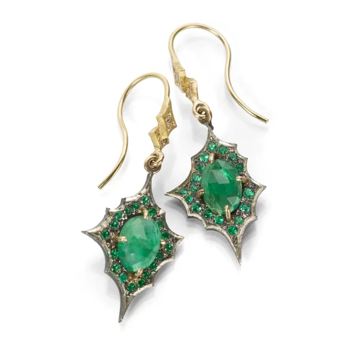 Emerald Scallop Earrings