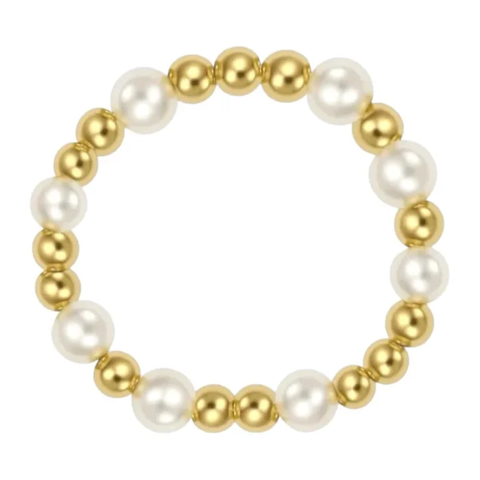 Emma | Beaded Stretchy Ring with Pearls