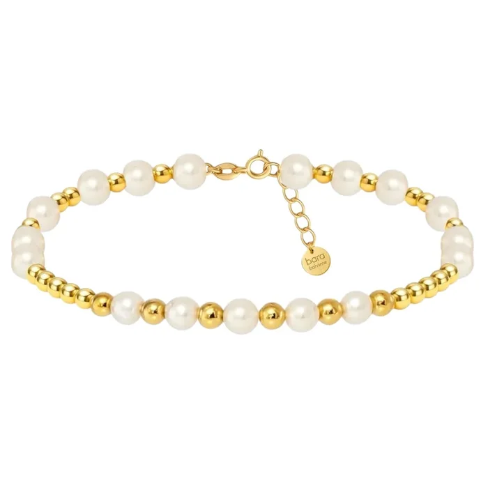 Emma | Gold Filled Beaded Anklet with Pearls
