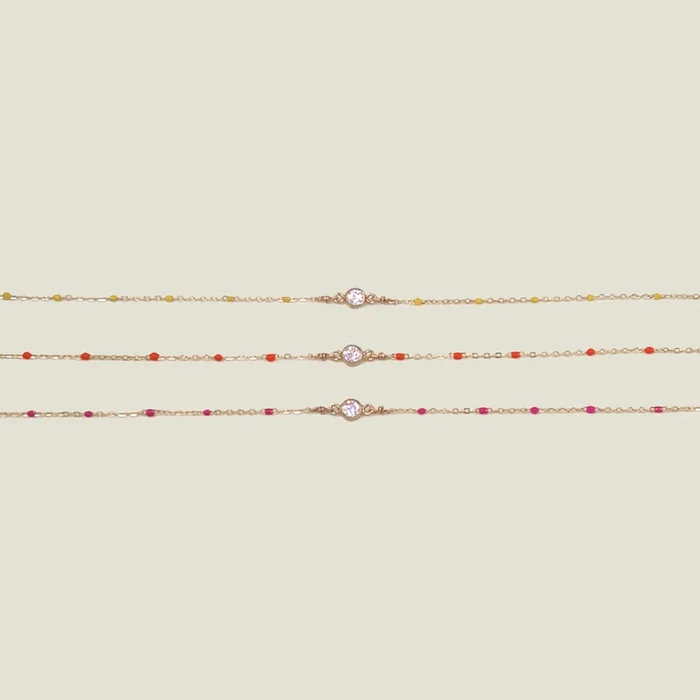 Enamel Bracelet with CZ