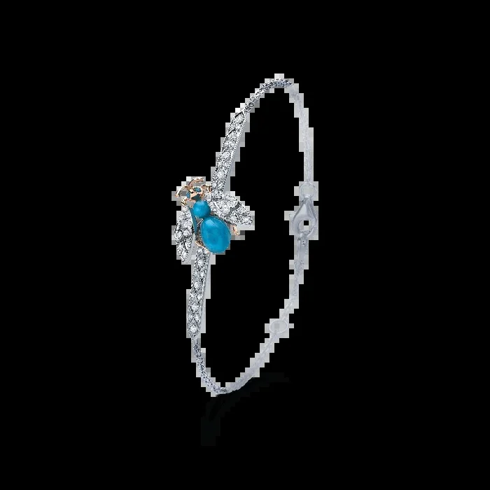 Enchanted Palace Bug Turquoise and Diamond Bracelet | In 18ct White Gold