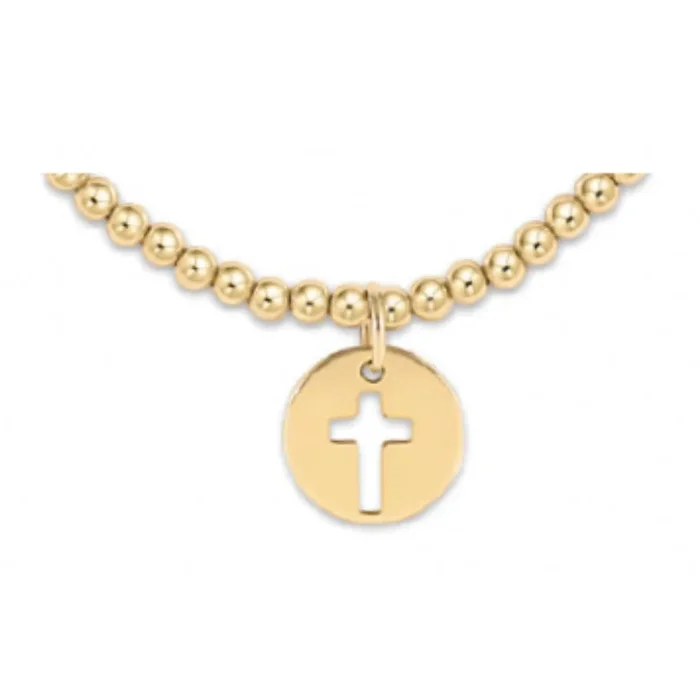 enewton 5.5″ egirl Classic Gold 3mm Bead Bracelet – Blessed Gold Disc