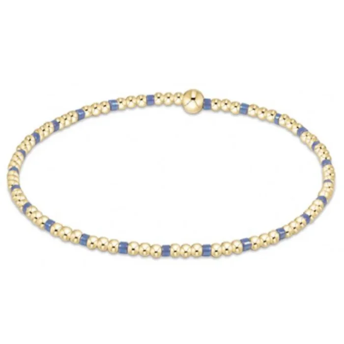 enewton 5.5″ egirl Hope Sincerity Pattern 2mm Bead Bracelet – Bright Blue