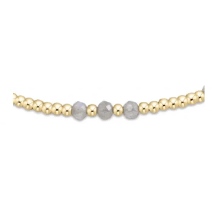 enewton 6.25″ Gemstone Gold Joy Pattern 3mm Bead Bracelet – Labradorite