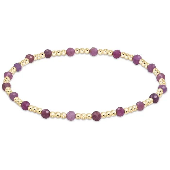 enewton 6.25″ Gemstone Gold Sincerity Pattern 3mm Bead Bracelet – Ruby