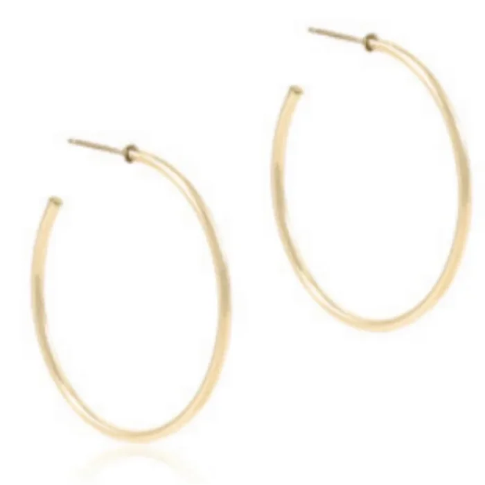 enewton Round Gold 1.75″ Post Hoop – 2mm – Smooth