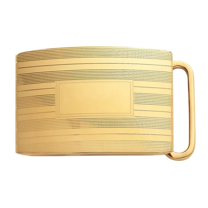 Engine-Turned Gold-Plated Belt Buckle 1-1/8″