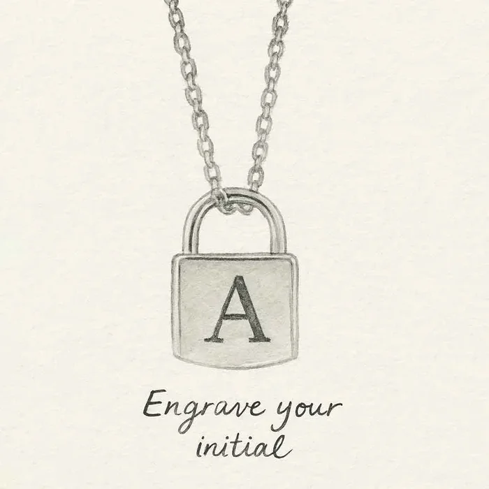 Engraved Lock Necklace