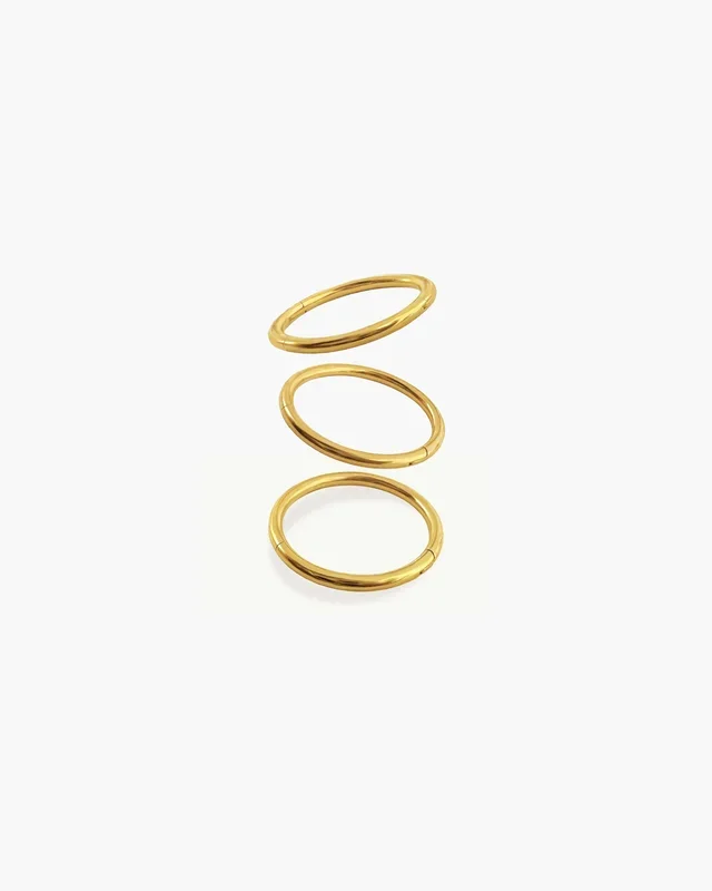 Ensemble de 3 Boucles d’Oreilles Hélicoïdales Dorées