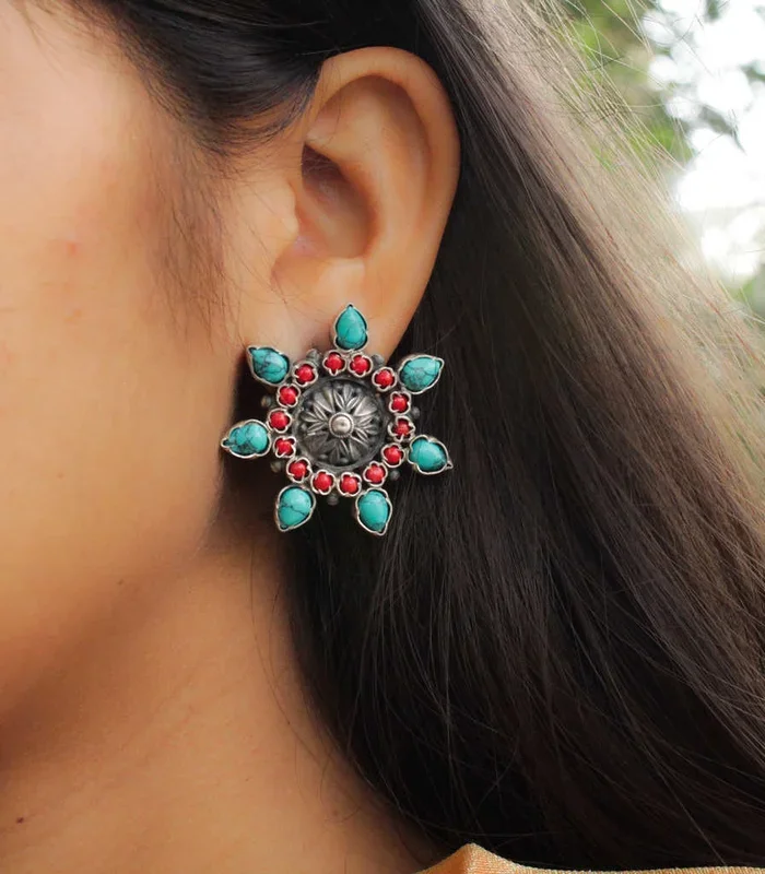 Essence Turquoise Coral Studs