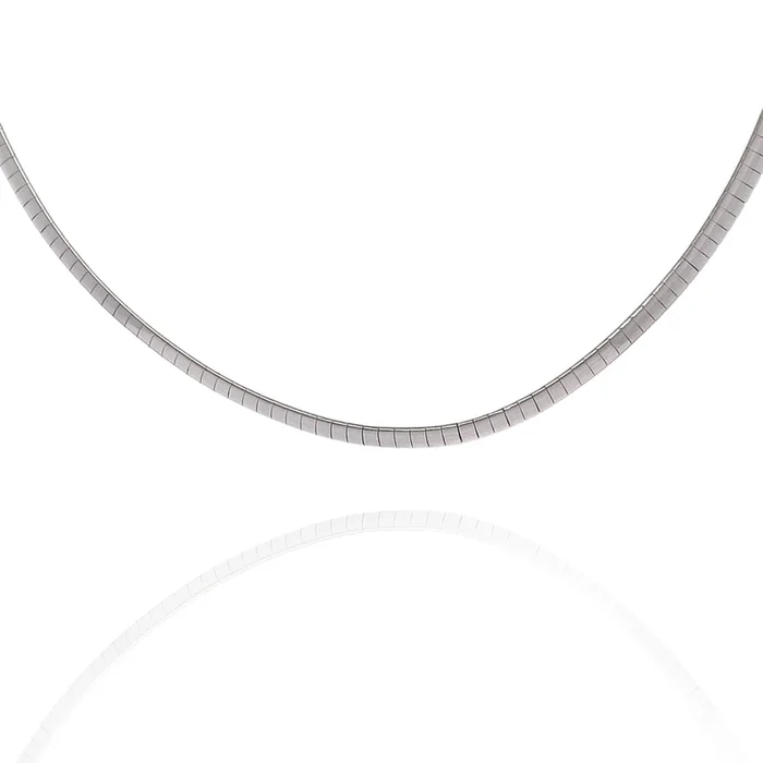 Estate 14 Karat White And Yellow Gold Reversible Omega Necklace