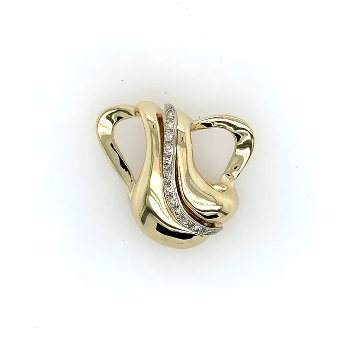 Estate 14K Gold Diamond Slide Pendant