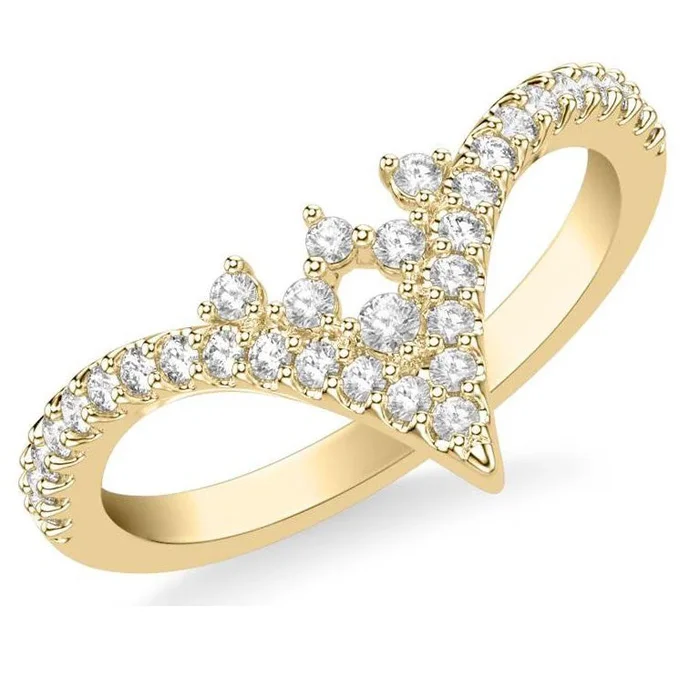 Estate Diamond “V” Contour Band