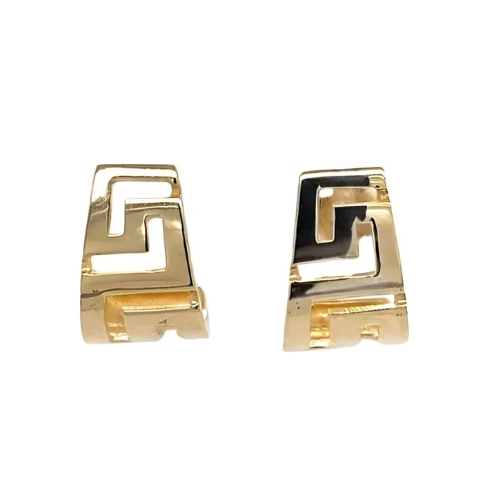 Estate Gold Greek Key J-Hoops