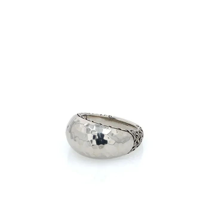 Estate John Hardy Sterling Silver Domed Hammered Top Ring