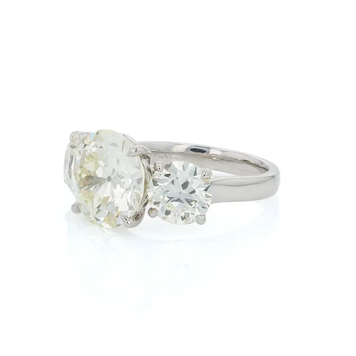 Estate Platinum 8.13cttw 3 Across Diamond Engagement Ring