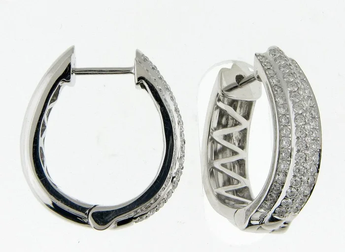Estate Round Diamond Earrings in 14K White Gold (1.00ctw)
