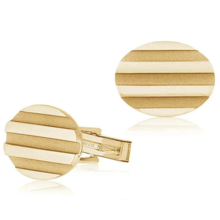 Estate Tiffany & Co. Striped Cufflinks
