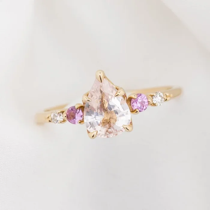 Estel Fleur Ring, 1.18ct Pink Madagascar Sapphire